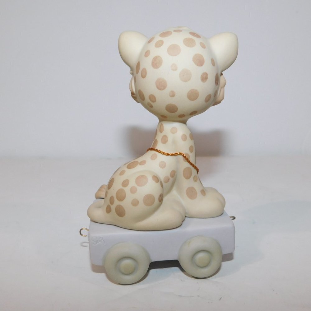 Precious Moments Birthday Train Year 7 Leopard Figurine w Box VTG 1987 Enesco - Picture 5 of 7